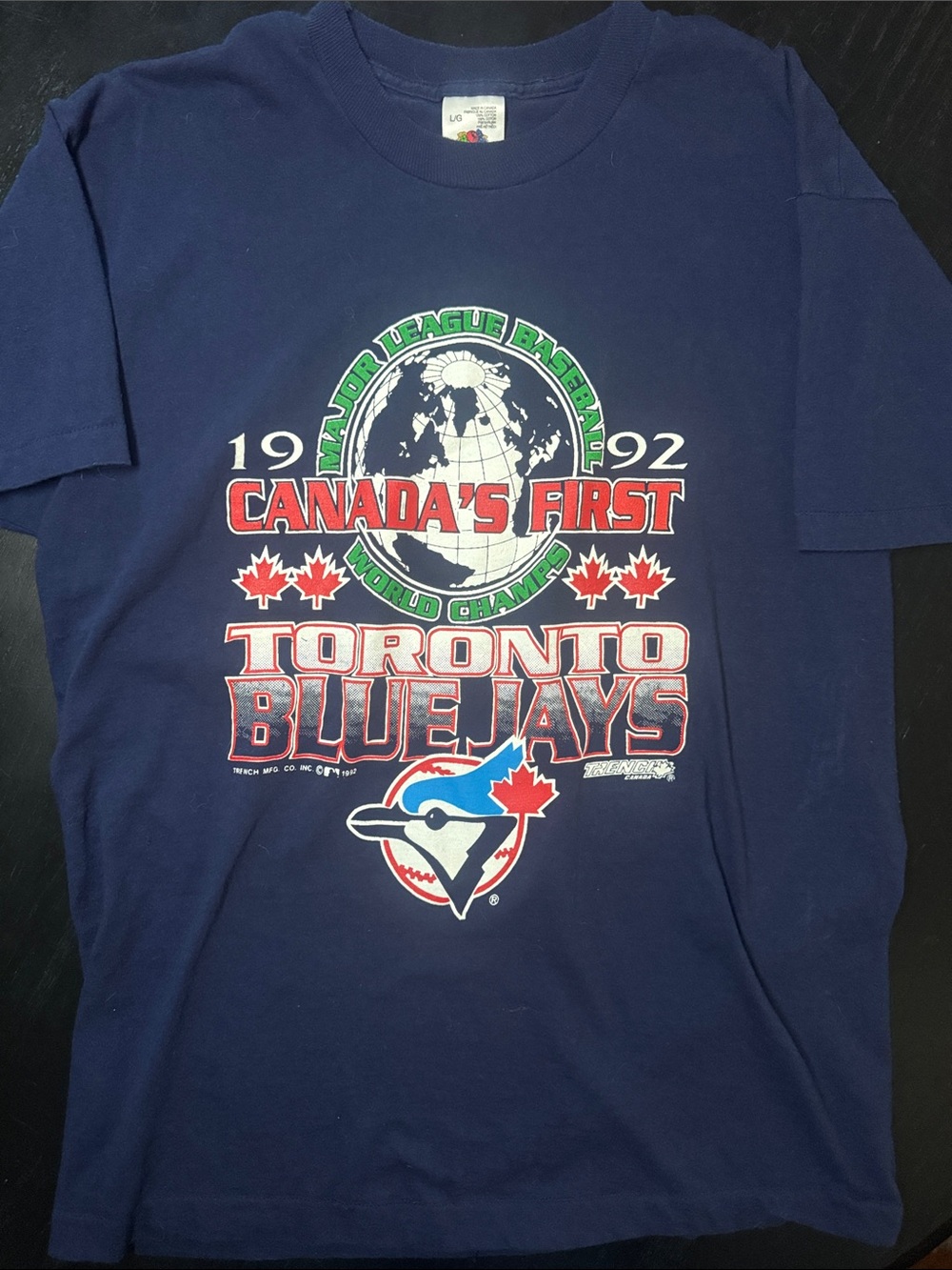 Toronto Blue Jays 1992 Canada's First World Game - Navy single stitched